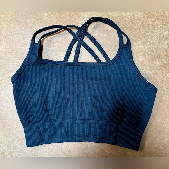 VANQUISH FITNESS | SPORTS BRA | DENIM BLUE | WOMEN'S SIZE M - Picture 1 of 3